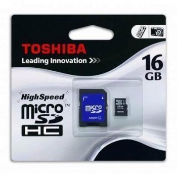 Tarjeta memoria Toshiba 16GB micro SD + adaptador 0204041.3 Canon 0.24