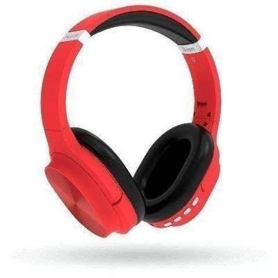 Auricular diadema bluetooth 5.0 estereo, MP3, lector tarjeta y radio, rojo 133 Fluxs