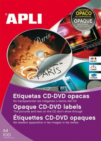 Etiqueta Apli 10294 CD-DVD A4 100H.