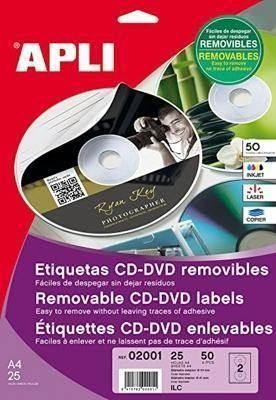 Etiqueta Apli 2001 CD-DVD Inkjet B-25H.