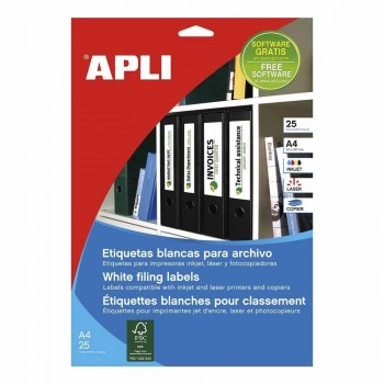 Etiqueta Apli 1232 190x38 milimetros 25 hojas
