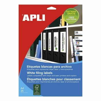 Etiqueta Apli 1233 190x61 25 Hojas 100 Unidades