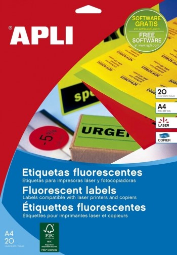 Etiquetas Apli 11747 210x297 fluorescente amarilla