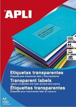 Etiqueta Apli 11919 210x297 Transparente 100H. Laser