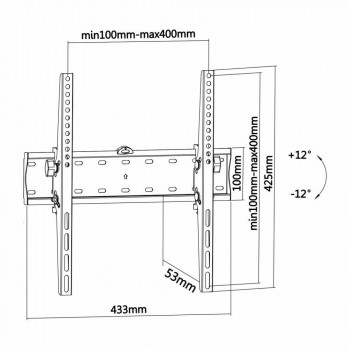 Soporte de Pared AISENS WT55T-015   Inclinable para TV 32  55  (VESA 400x400, 40 kg)