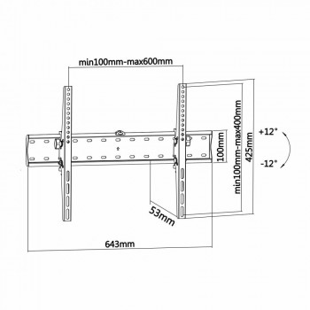 Soporte de Pared AISENS WT70T-017   Inclinable para TV 37  70  (VESA 600x400, 40 kg)