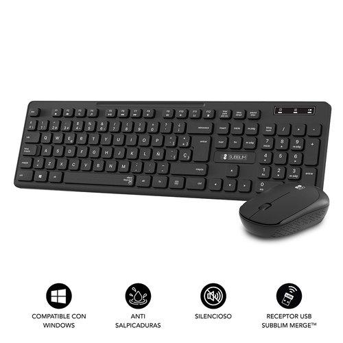 Set de teclado y ratón Subblim Bussines Slim negro 61438