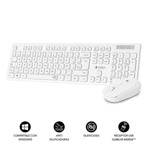 Set de teclado y ratón Subblim Bussines Slim blanco 61441