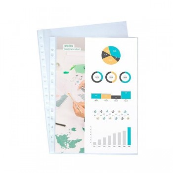 Funda Dequa folio multitaladro polipropileno Caja de 100