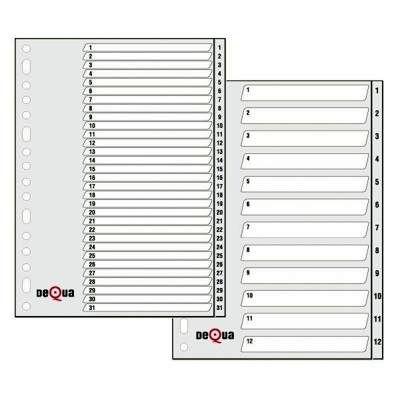 Indice Dequa 41482 1-12 polipropileno folio Gris 77076871