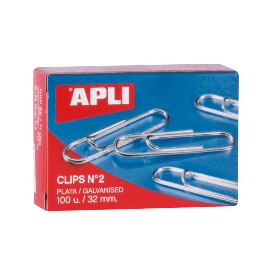 Clips Apli Nº2 C/100 P/10 Plateados 11714