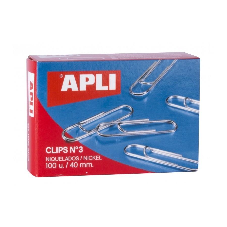C.100 clips niquelados Apli nº 3 40mm 11712