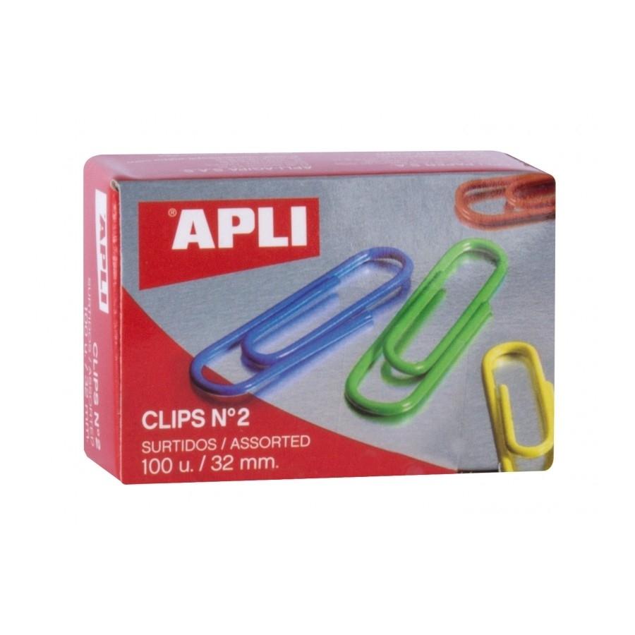 Clips Apli Nº2 C/100 P/10 Colores 11723