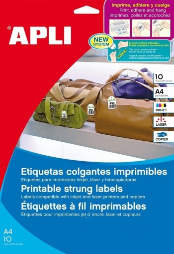 Etiqueta tarjeta colgante Apli 36x53 milimetros 10 hojas 11947