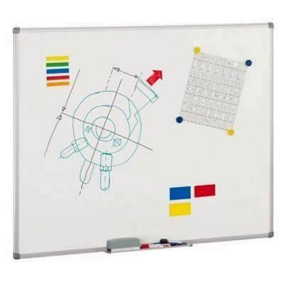 Pizarra Faibo acero vitrificado con cajetín 122x200cm blanca 1R11-5