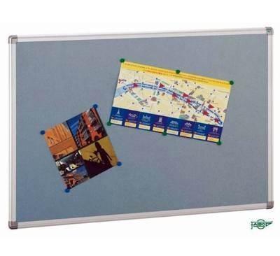 Tablero anuncios Faibo tapizado marco aluminio 90x150cm gris 601T-4G
