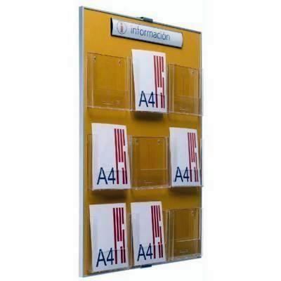 Portafolletos Planning Sisplamo mural soft 9 cajetines A4 80x115cm color gris