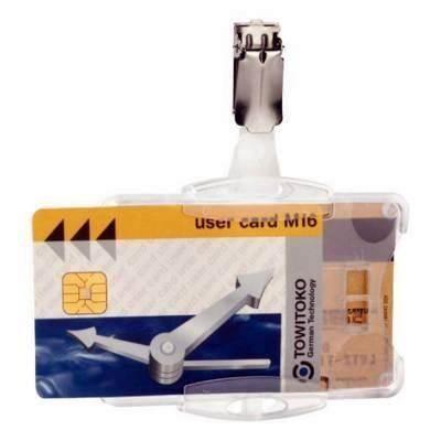 C.25 portanombres dobles con pinza Durable pases seguridad 54x85mm transparente 8218-19