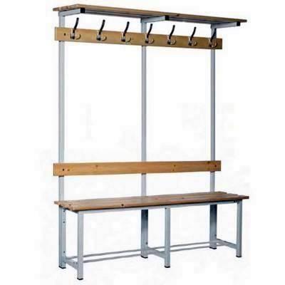 Banco Vestuario Doble BVD.MAD.100 Madera Acero Pintado 100x178x74cm