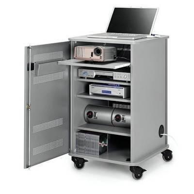 Mueble multimedia Nobo 4 baldas con ruedas 95x57x60cm