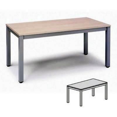 Mesa Rectangular Executive 180x80x73-77cm 2003AD01 Aluminio/Haya