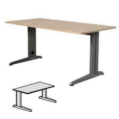 Mesa rectangular serie Metal 180x80x72cm.aluminio/haya