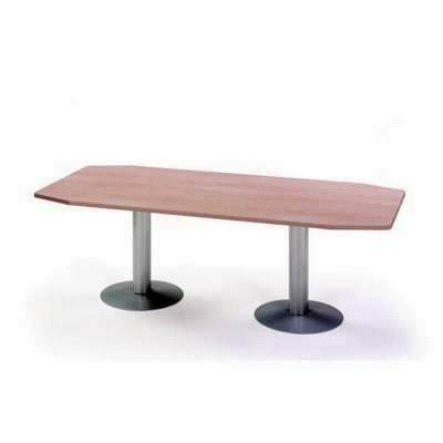 Mesa Reunion Pie Columna 220x100x72cm 3003AT01 Aluminio/Haya