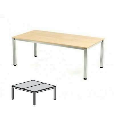 Mesa Reunion 160x163x72-77cm 2201AD01 Aluminio/Haya