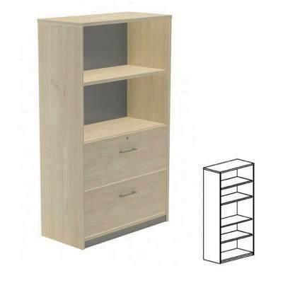 Armario librería 4 estantes 90x195x45cm. haya/haya