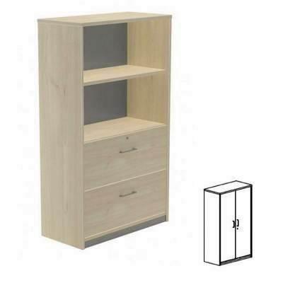 Armario Puertas Completas + 3 Estantes 90x156x45 1058AB02 Aluminio/Gris