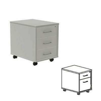 Buck Movil 1 Cajon + 1 Cajon Archivo 40x58x59.5cm 4004AB02 Aluminio/Gris