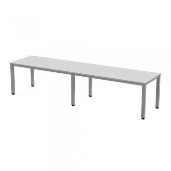 Mesa Doble Rectangular Rocada 320x80x72-77cm 2209AD02 Aluminio/Gris