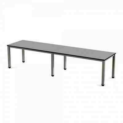 Mesa doble rectangular Rocada 360x80x72-77cm blanco/gris 2210AM02