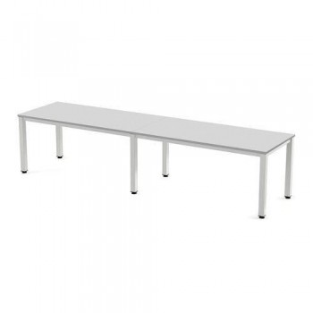 Mesa doble rectangular Rocada 360x80x72-77cm blanco/gris 2210AM02