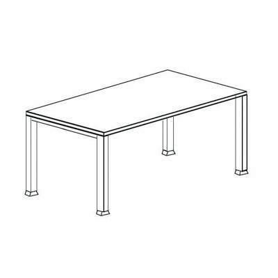 Mesa Rectangular Serie Nova Melaminada 180x80x74cm 902.8035 Blanca/Blanca