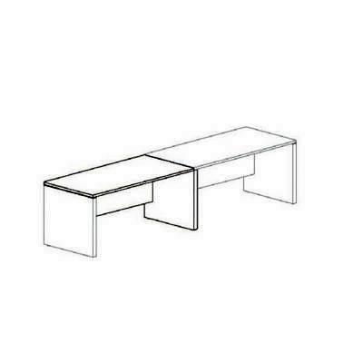 Extension Mesa Rectangular Serie New Pano Melaminada 180x80x75cm 9090.7016 Blanco/Blanco