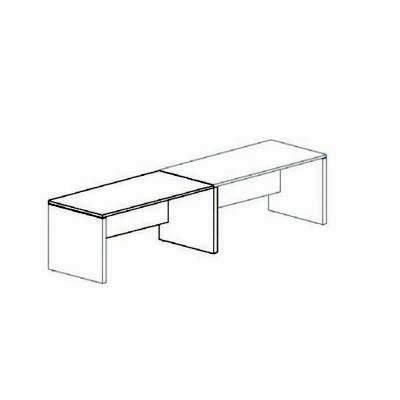 Extension Mesa Rectangular Serie New Pano Melaminada 180x80x75cm 7070.7016 Blanco / Roble