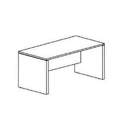 Mesa Auxiliar Serie New Pano Melaminada 140x60x75cm  7070.7076 Blanca /Roble