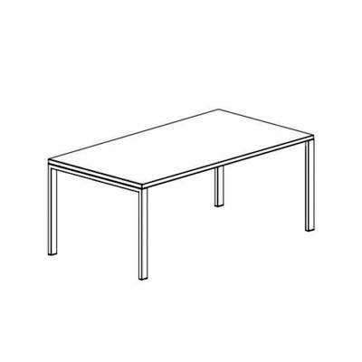 Mesa Rectangular Serie IPOP 200x80x74cm  702.7540 Blanca/Roble
