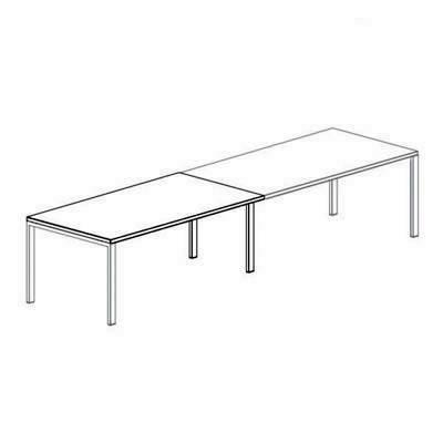 Extension Para Mesa Rectangular Serie IPOP Metalica 120x80x74cm 702.7513 Blanca/Roble