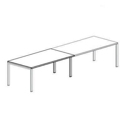 Extension De Mesa Rectangular Serie IPOP Metalica 160x80x74cm 702.7515 Blanca/Roble