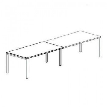 Extensión para mesa rectangular serie Ipop estructura metálica blanca encimera roble 180x80x74cm.