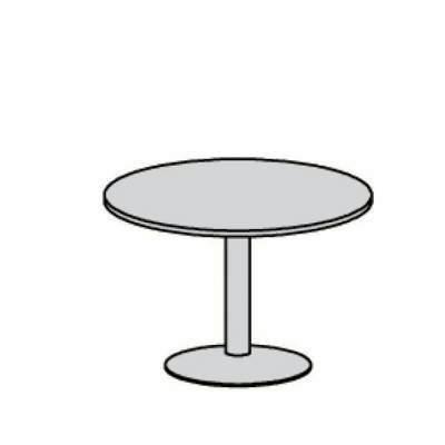 Mesa reunión circular pie peana 77cm, diam 120cm x 72cm blanco-blanco