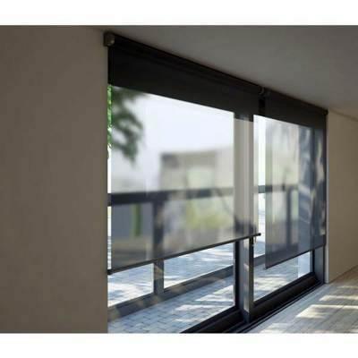 Cortina Enrrollable ROL18-14079005 180x140cm Gris Mecanimso Negro