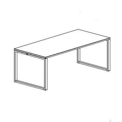 Mesa REctangular Serie Oxygen Metalica 180x90x74cm 702.7905 Blanca/Roble