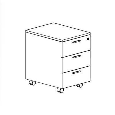 Buck 3 Cajones Con Ruedas 42x55x60cm 7070.4091 Roble