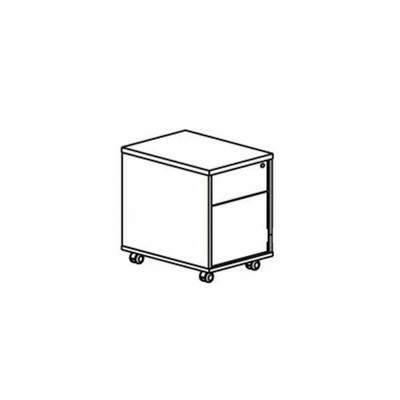 Buck 1 Cajon + Archivador Con Ruedas 42x55x60cm 9090.4092 Blanco