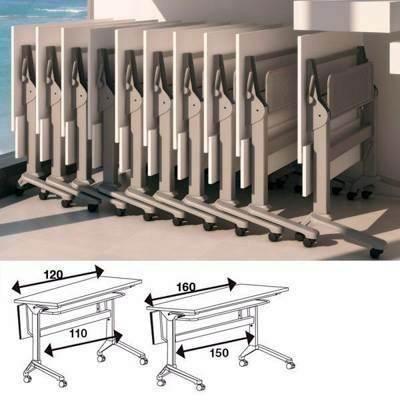 Mesa Plegable 120x60x75cm 906.5786 Aluminio/Blanca