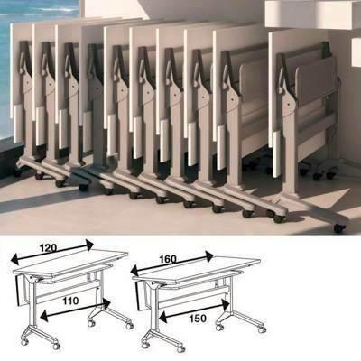 Mesa Plegable 140x60x75cm 906.5788 Aluminio/Blanco