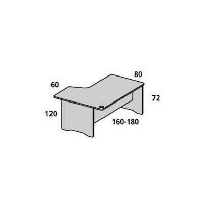 Mesa Rocazda forma L Derecha Work 160x110 2051AW04V26 Blanca-Blanca